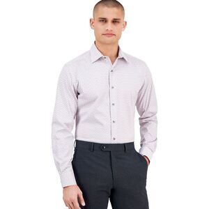 Alfani Mens Geo-Print Button Down Dress Shirt, NWT